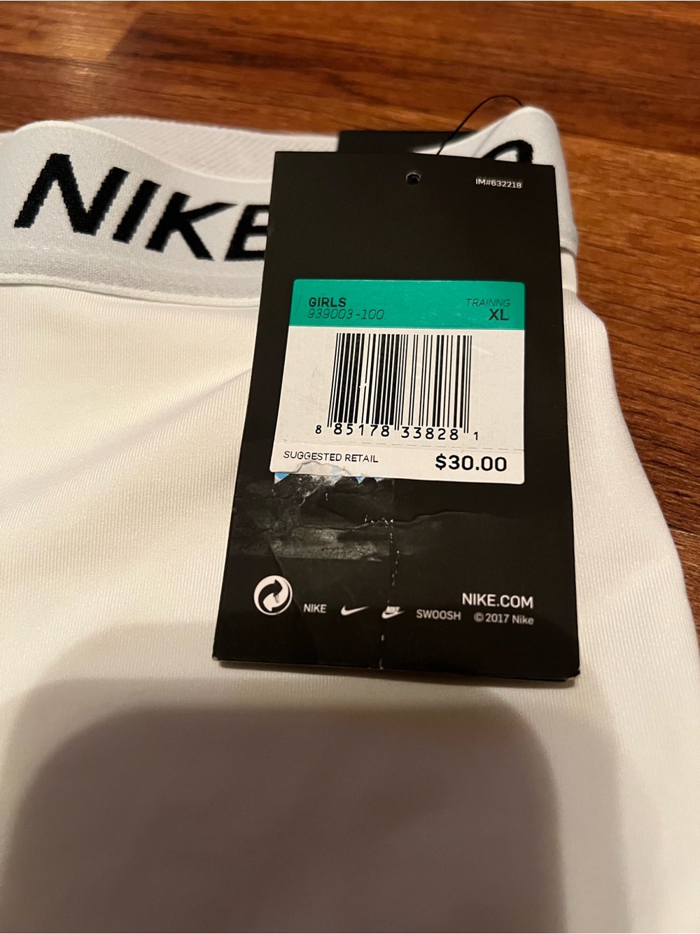 Nike White Girls Training Shorts with Branded Waistband